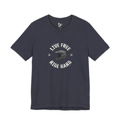 "Live Free, Ride Hard" Classic Patriotic Tee
