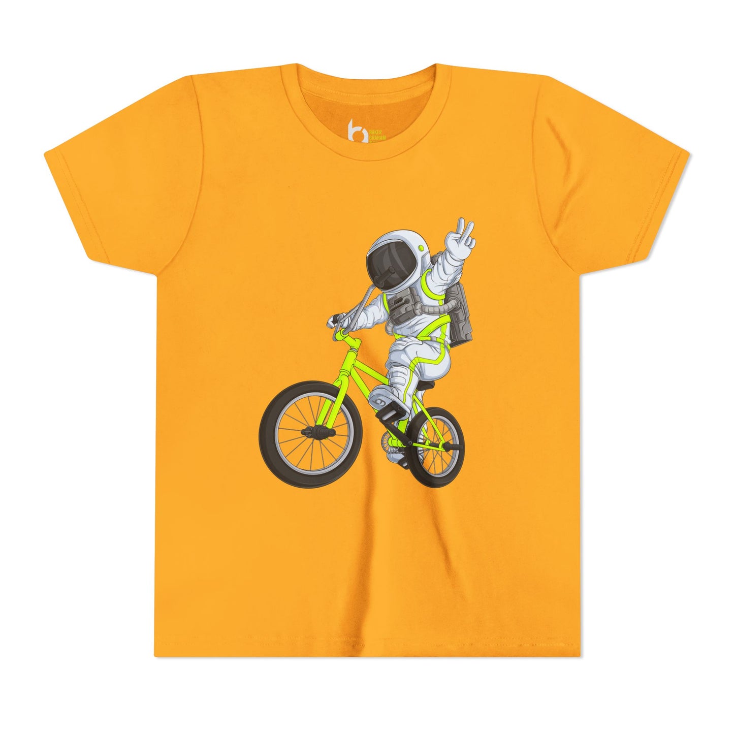 Outer Space BMX Kids Tee - Chartreuse Graphic