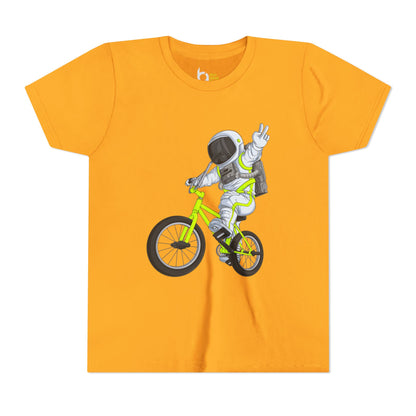 Outer Space BMX Kids Tee - Chartreuse Graphic