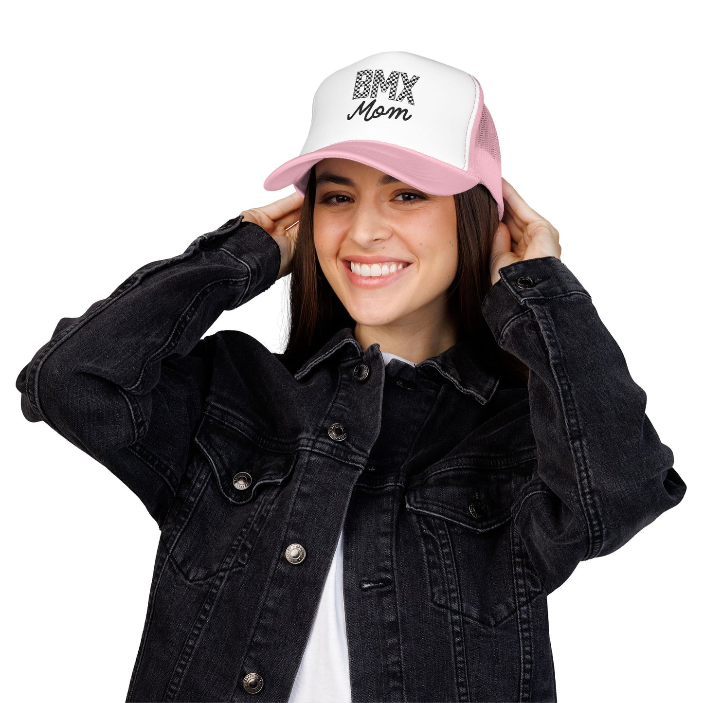 Checkered BMX Mom Foam Trucker Hat