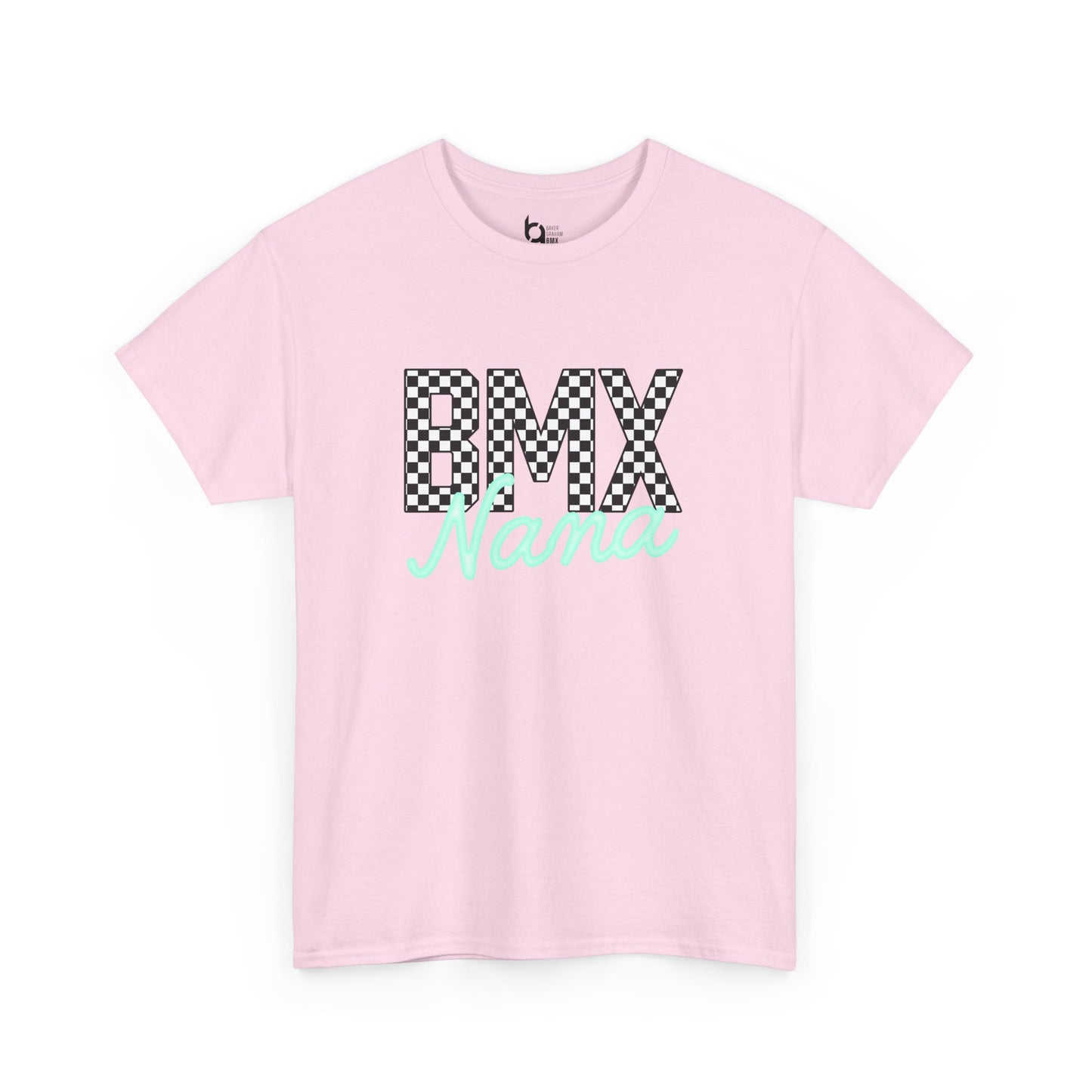Checkered BMX Nana Light Colored Tee - Tiffany Lettering