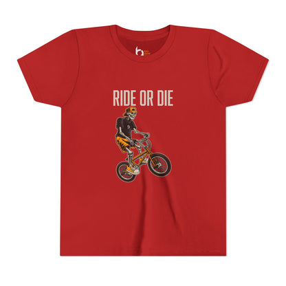 "Ride or Die" Kids Tee - Orange Graphic