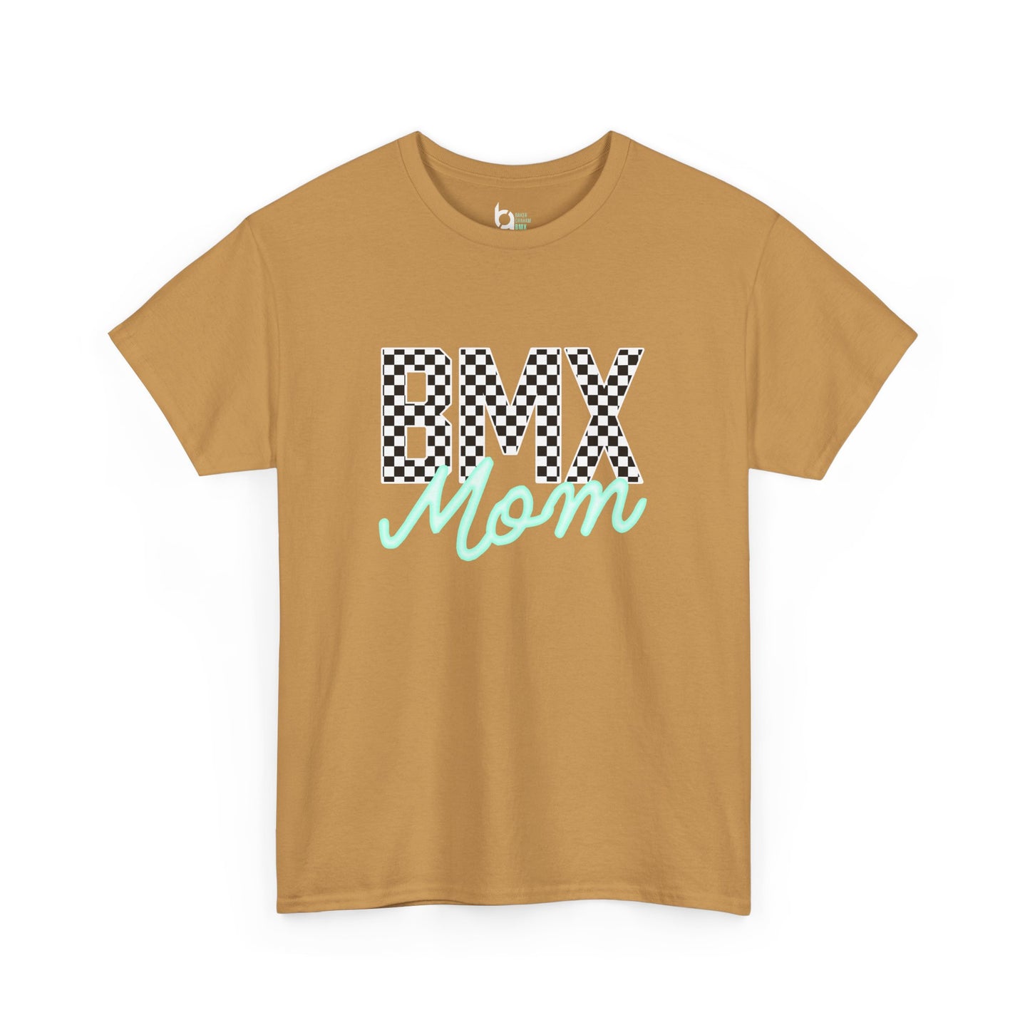 Checkered BMX Mom Dark Colored Tee - Tiffany Lettering