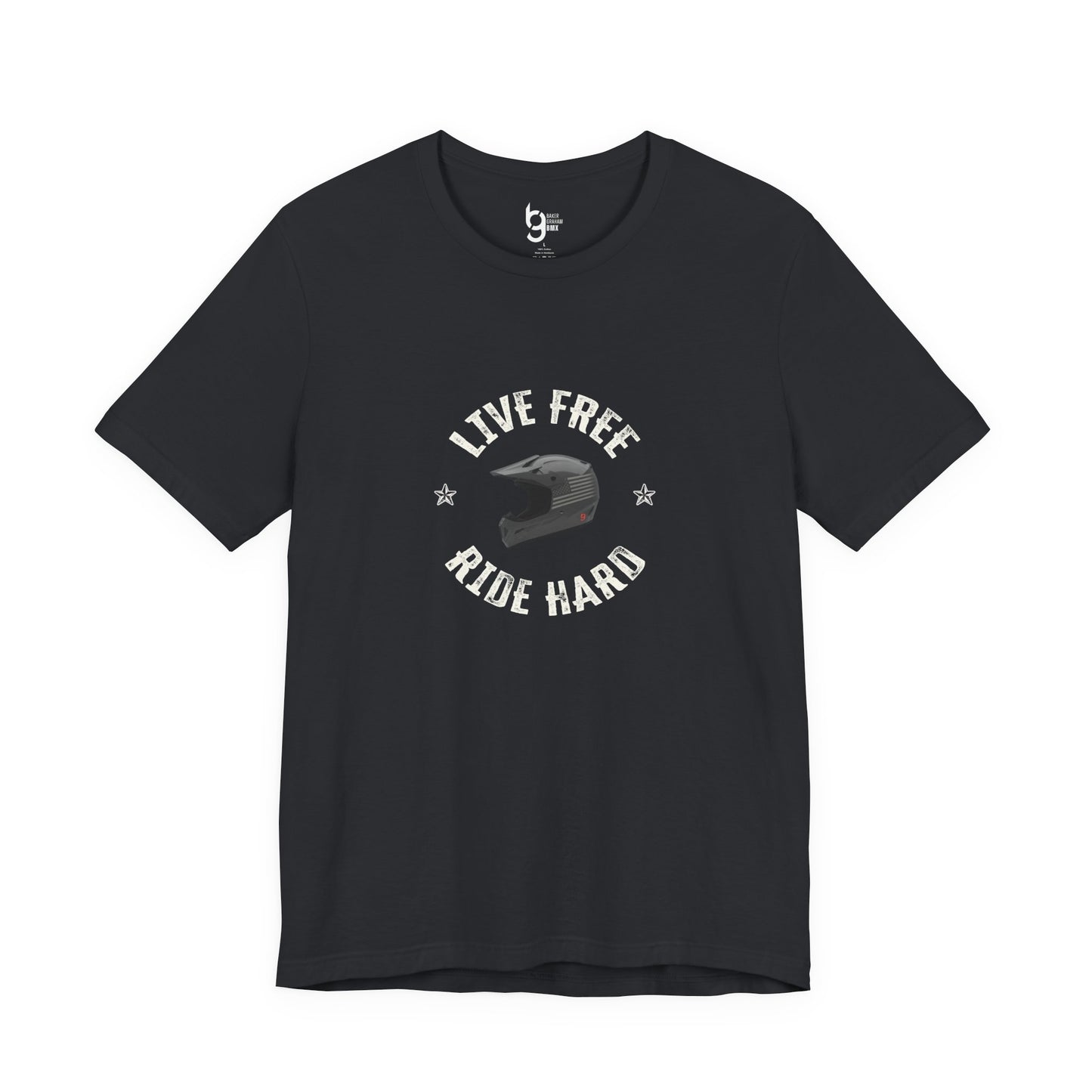 "Live Free, Ride Hard" Classic Patriotic Tee