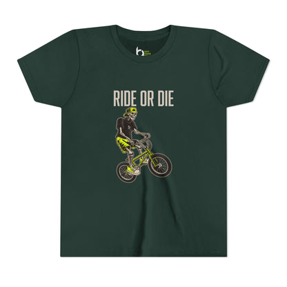 "Ride or Die" Kids Tee - Chartreuse Graphic