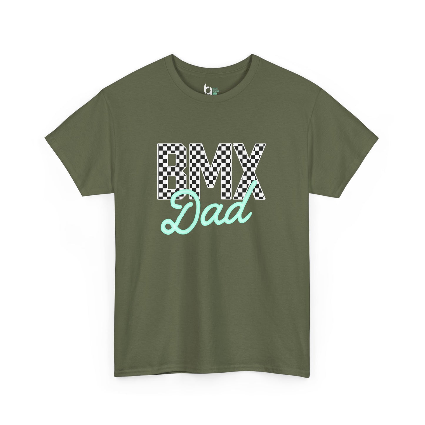 Checkered BMX Dad Dark Colored Tee - Tiffany Lettering