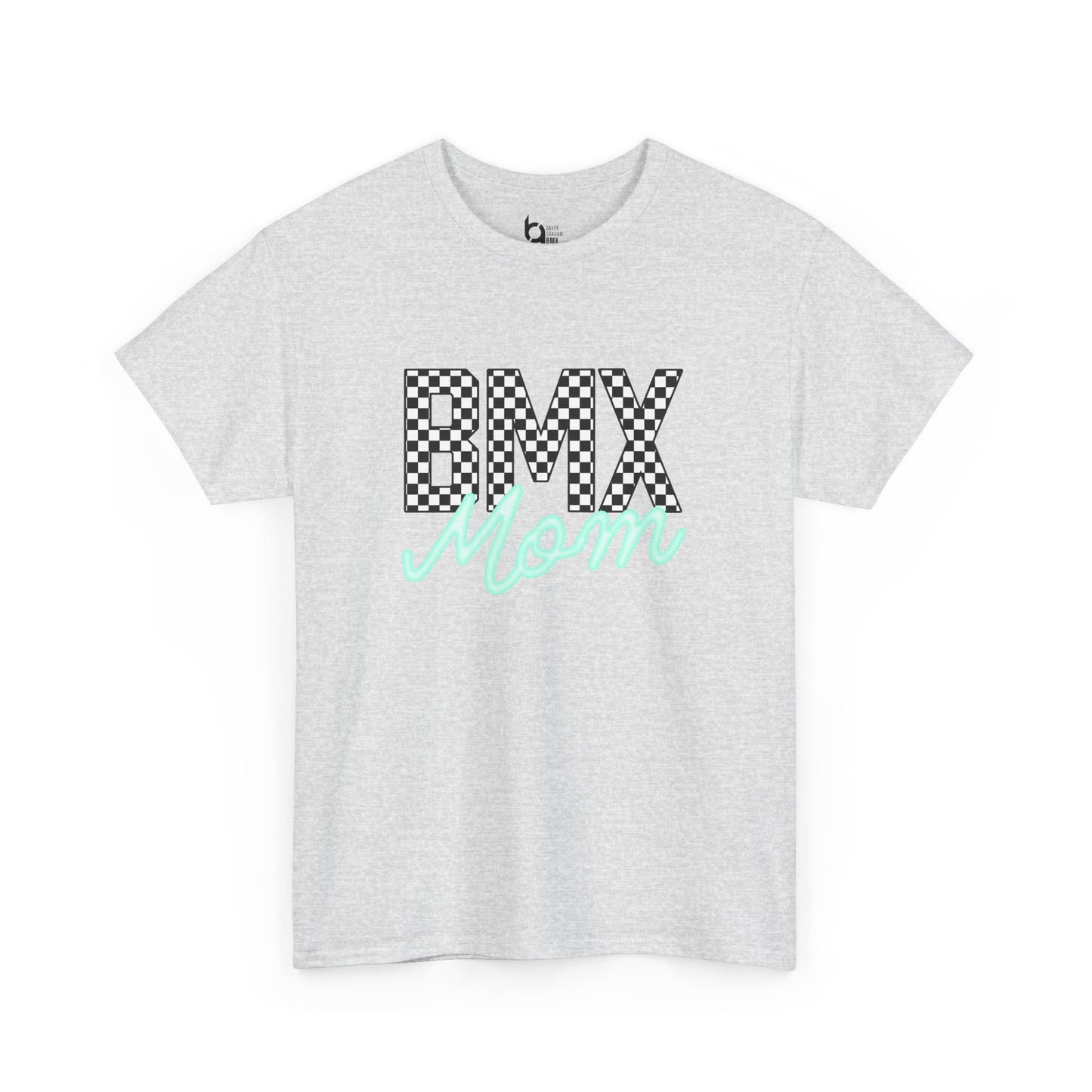Checkered BMX Mom Light Colored Tee - Tiffany Lettering