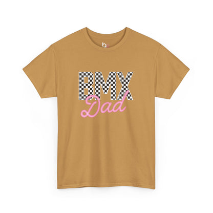 Checkered BMX Dad Dark Colored Tee - Pink Lettering