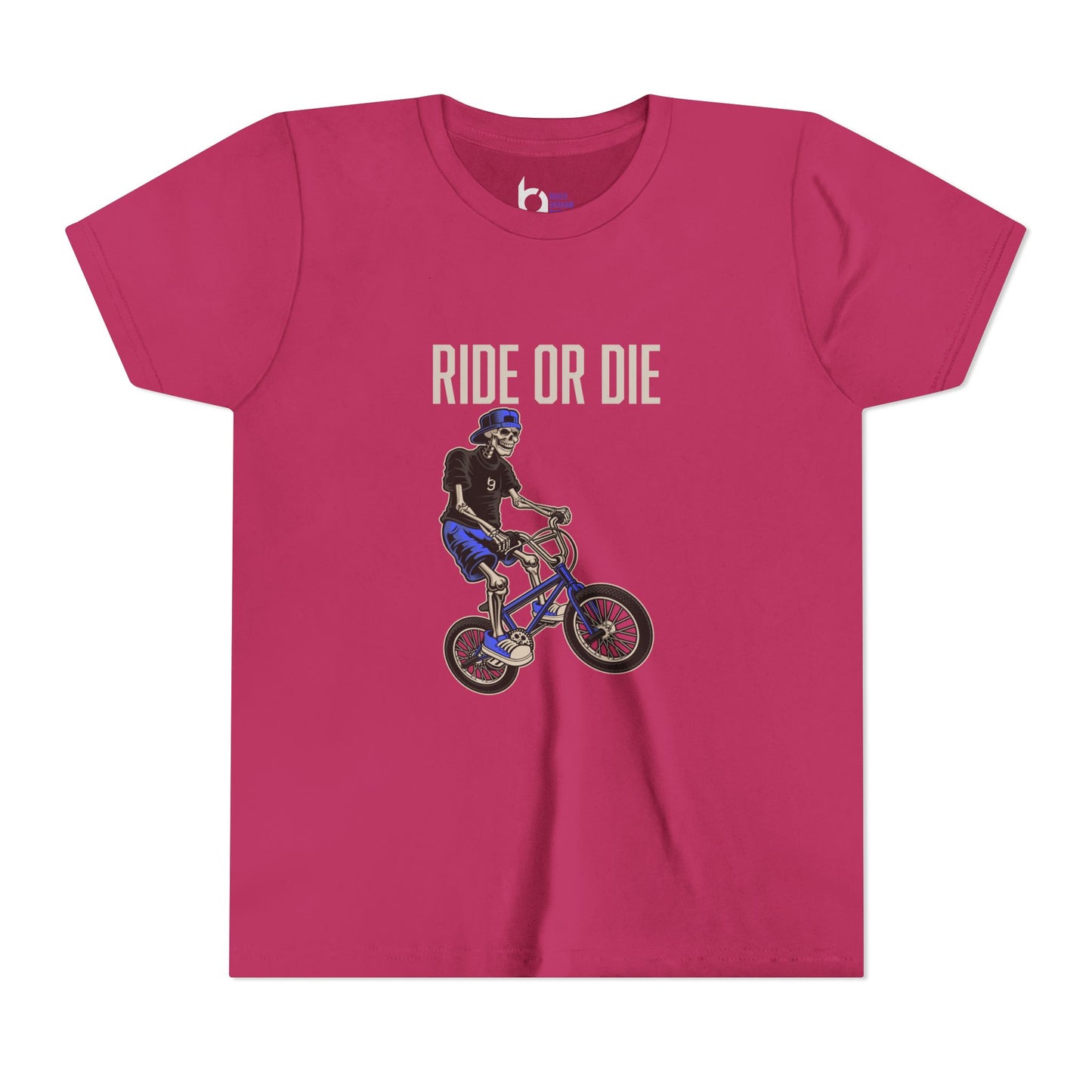 "Ride or Die" Kids Tee - Blue Graphic