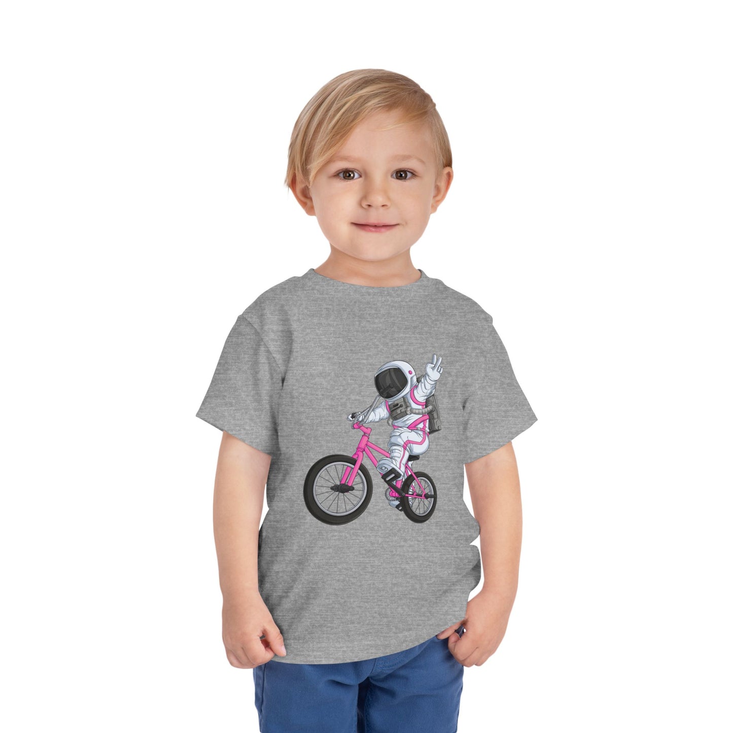 Outer Space BMX Toddler Tee - Pink Graphic