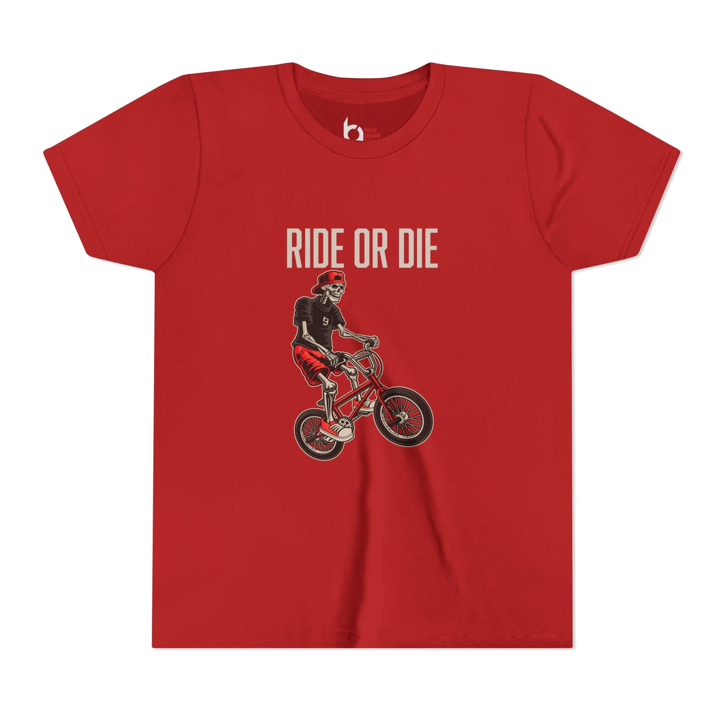 "Ride or Die" Kids Tee - Red Graphic