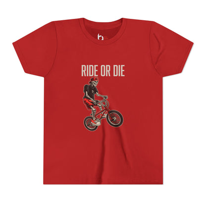 "Ride or Die" Kids Tee - Red Graphic