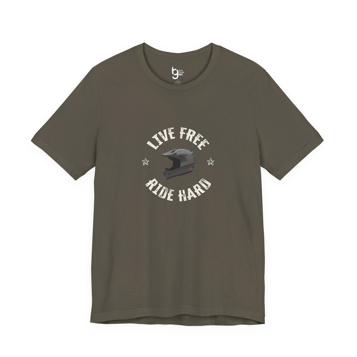 "Live Free, Ride Hard" Classic Patriotic Tee