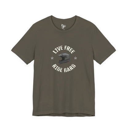 "Live Free, Ride Hard" Classic Patriotic Tee