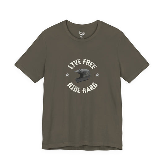"Live Free, Ride Hard" Classic Patriotic Tee