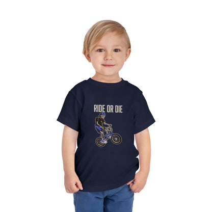 "Ride or Die" Toddler Tee - Blue Graphic