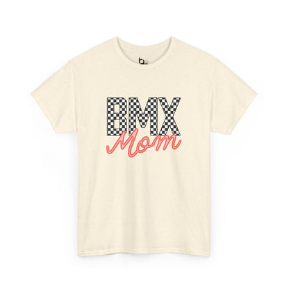 Checkered BMX Mom Light Colored Tee - Red Lettering