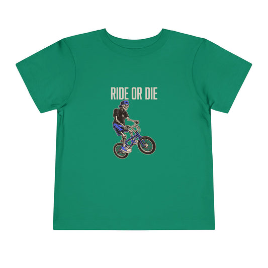 "Ride or Die" Toddler Tee - Blue Graphic