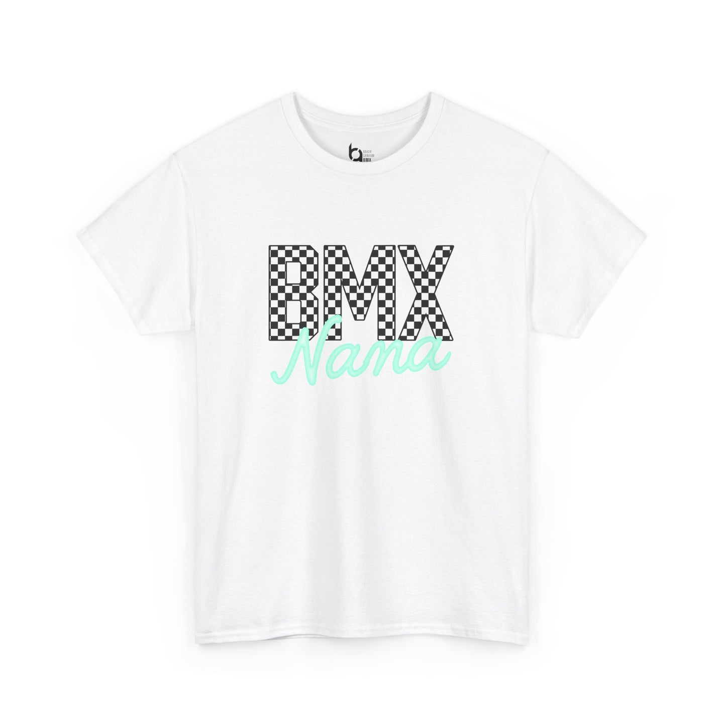 Checkered BMX Nana Light Colored Tee - Tiffany Lettering