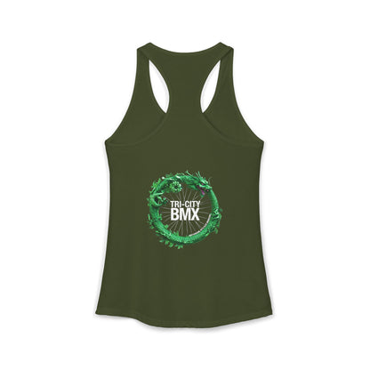 Women's Tri-City BMX Dragon Wheel Racerback Tank