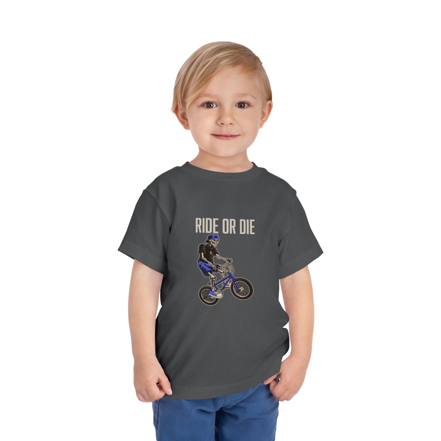 "Ride or Die" Toddler Tee - Blue Graphic