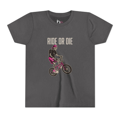 "Ride or Die" Kids Tee - Pink Graphic