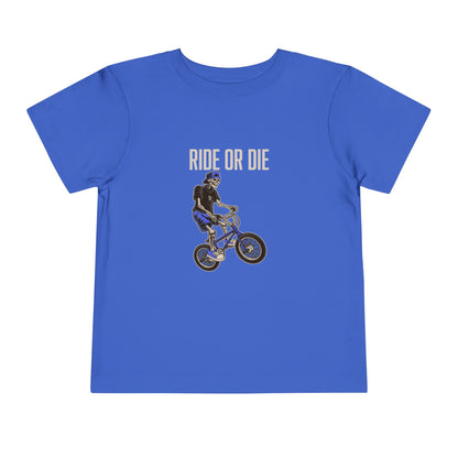 "Ride or Die" Toddler Tee - Blue Graphic