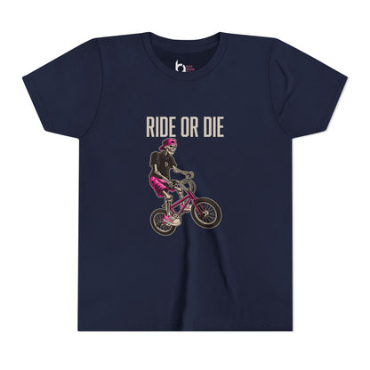 "Ride or Die" Kids Tee - Pink Graphic