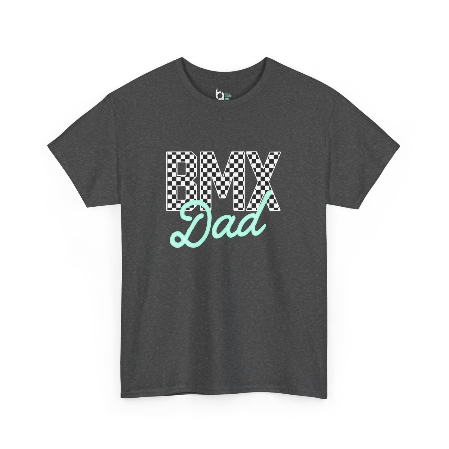 Checkered BMX Dad Dark Colored Tee - Tiffany Lettering