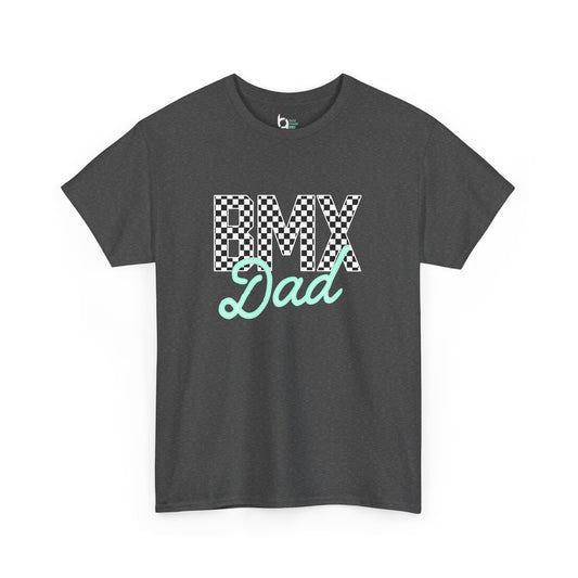 Checkered BMX Dad Dark Colored Tee - Tiffany Lettering
