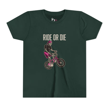 "Ride or Die" Kids Tee - Pink Graphic