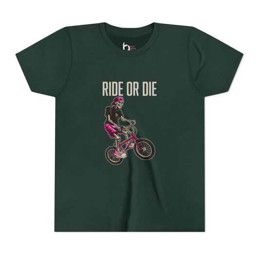 "Ride or Die" Kids Tee - Pink Graphic