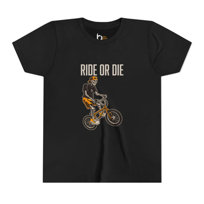 "Ride or Die" Kids Tee - Orange Graphic