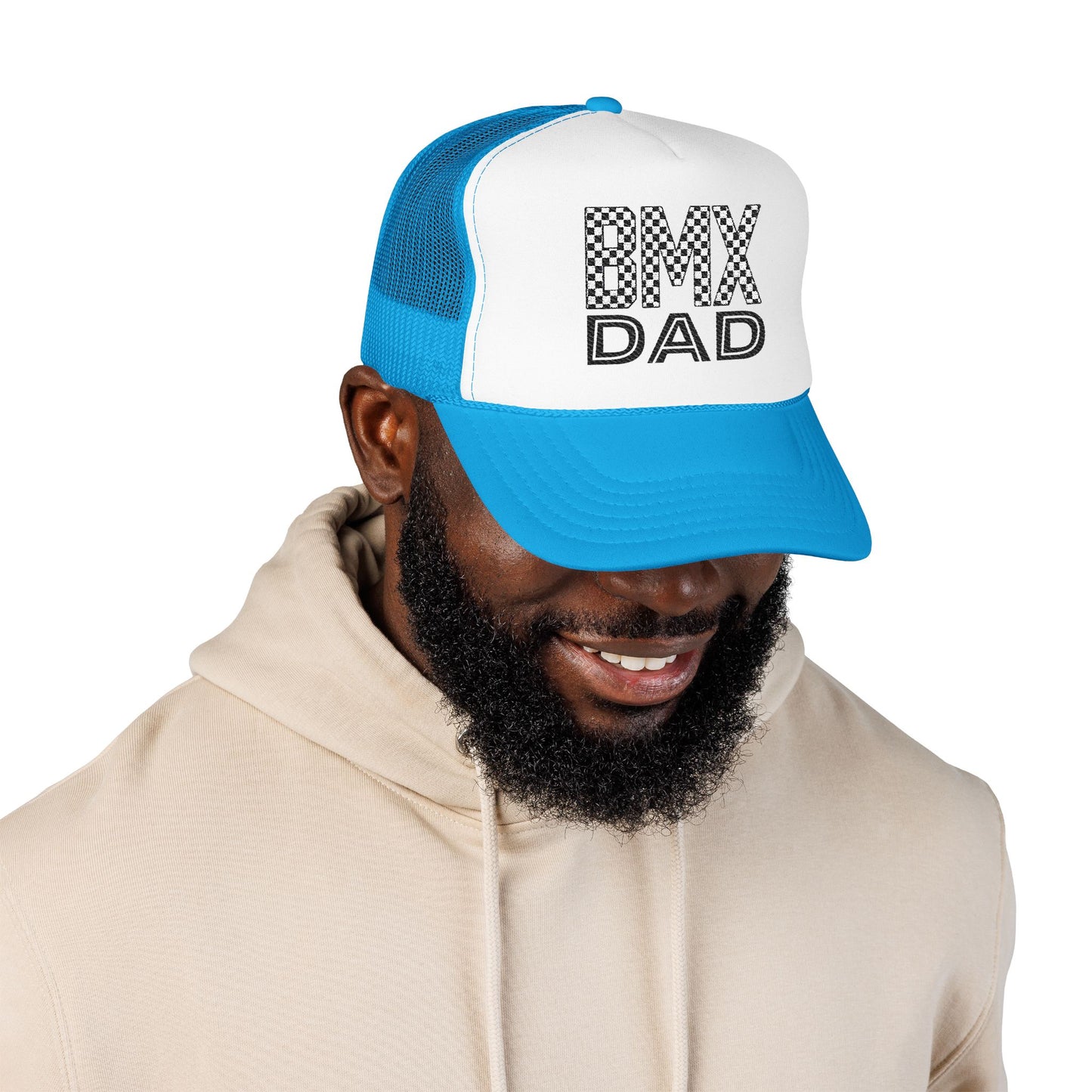 Checkered BMX Dad Foam Trucker Hat