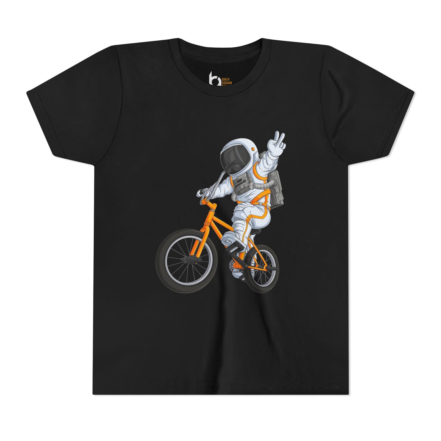 Outer Space BMX Kids Tee - Orange Graphic