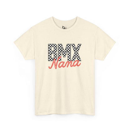 Checkered BMX Nana Light Colored Tee - Red Lettering