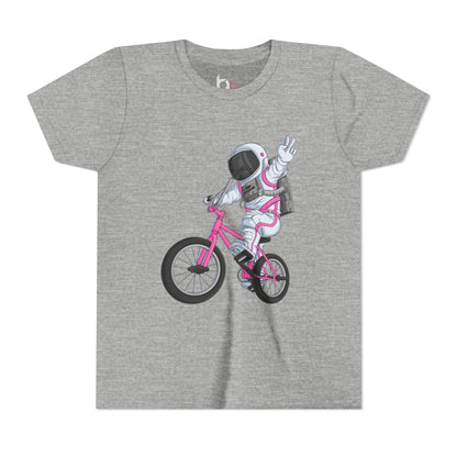 Outer Space BMX Kids Tee - Pink Graphic