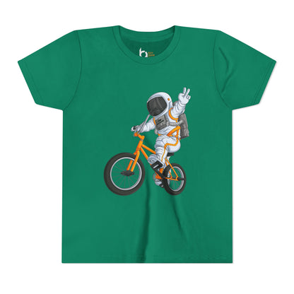 Outer Space BMX Kids Tee - Orange Graphic