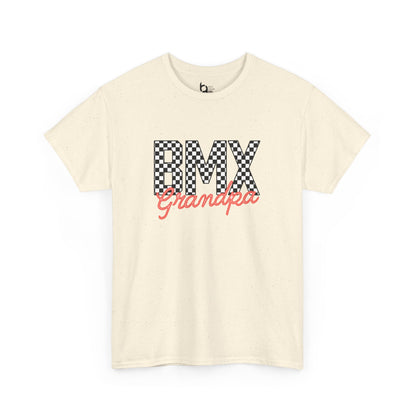 Checkered BMX Grandpa Light Colored Tee - Red Lettering