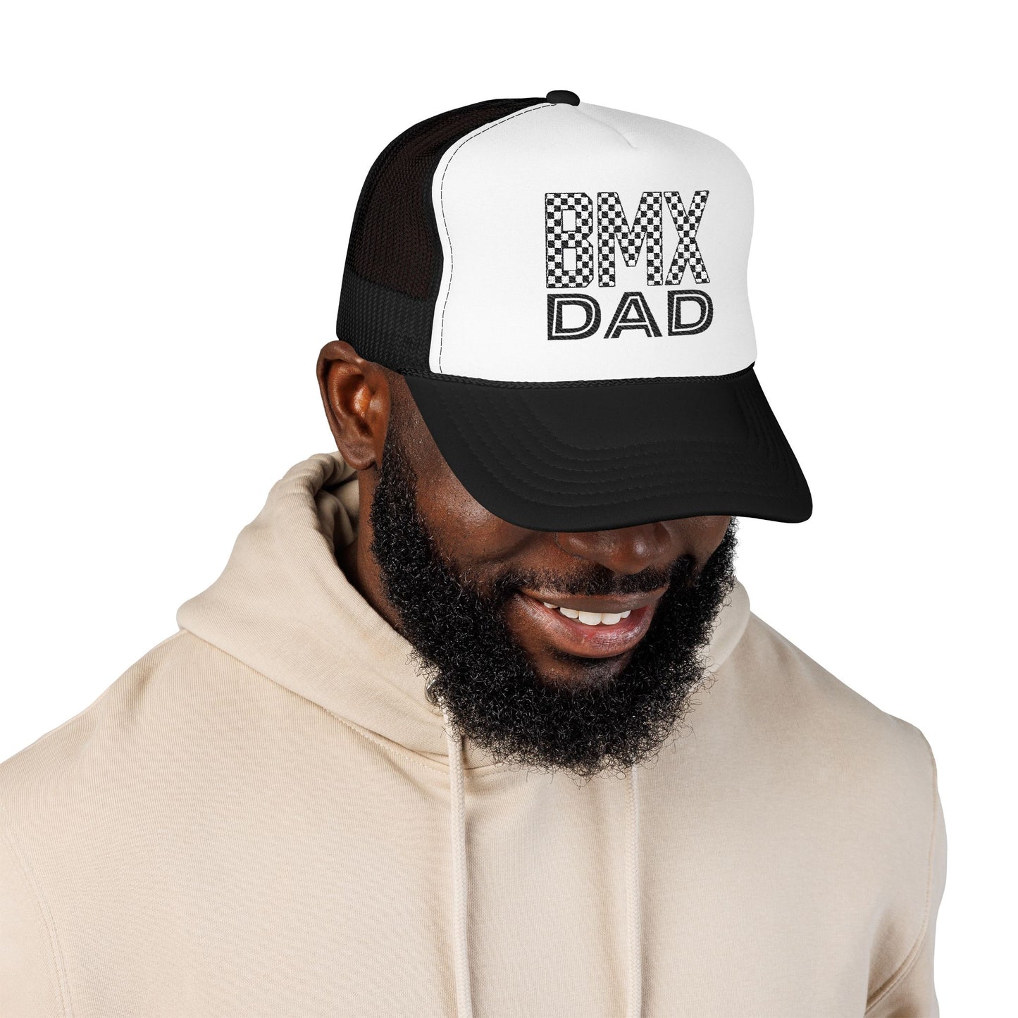 Checkered BMX Dad Foam Trucker Hat