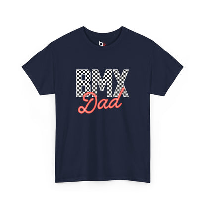 Checkered BMX Dad Dark Colored Tee - Red Lettering