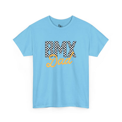 Checkered BMX Dad Light Colored Tee - Orange Lettering