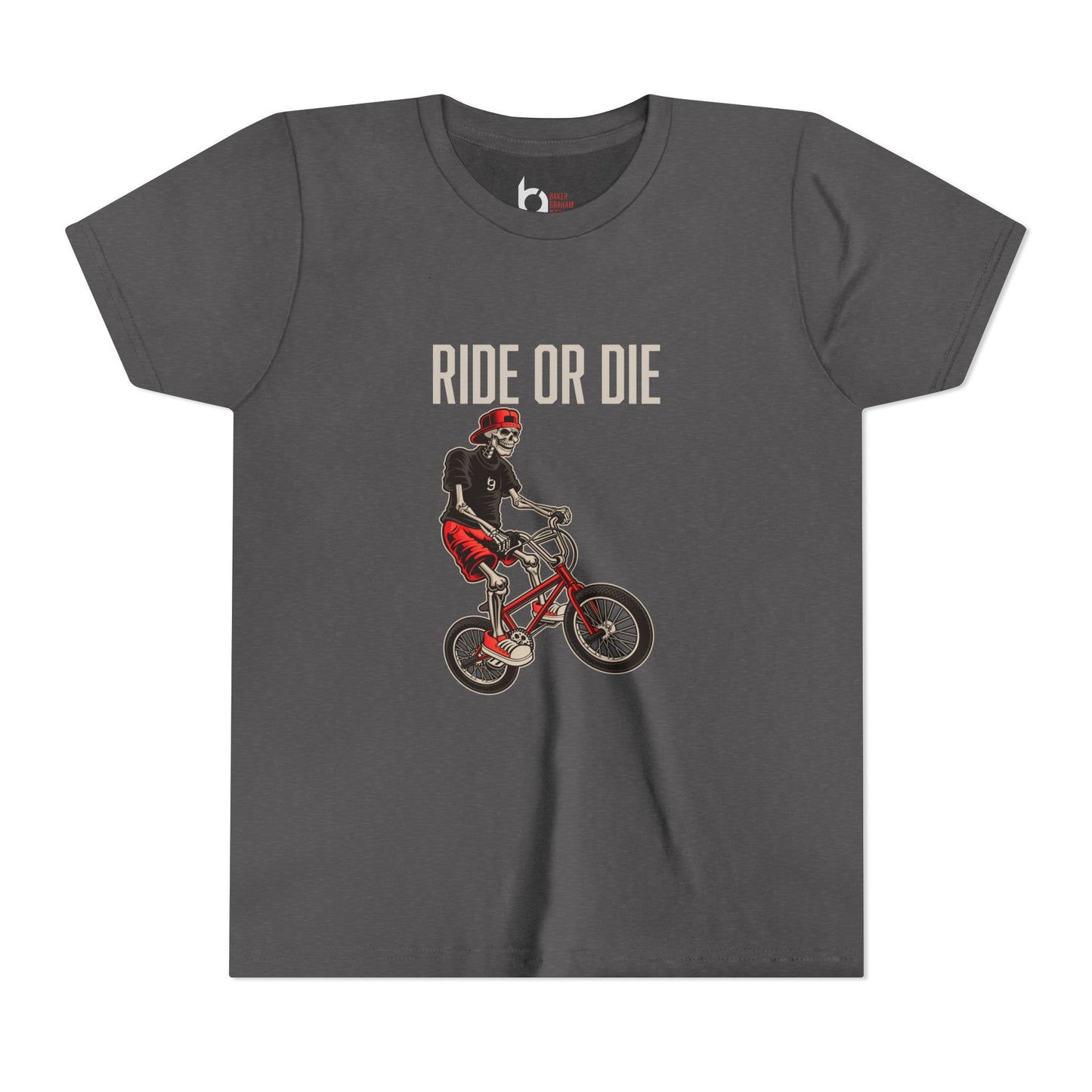 "Ride or Die" Kids Tee - Red Graphic